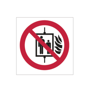 Do not use lift in event of fire Sign_IMO320