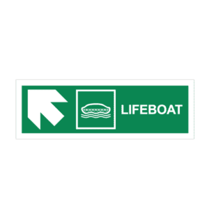 Lifeboat up-left Sign IMOH036