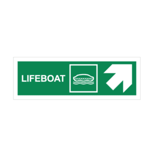 Lifeboat up-right Sign IMOH037