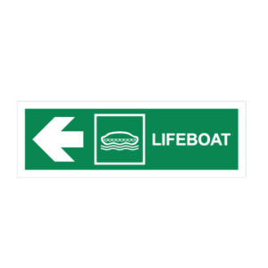 Lifeboat left Sign IMOH038