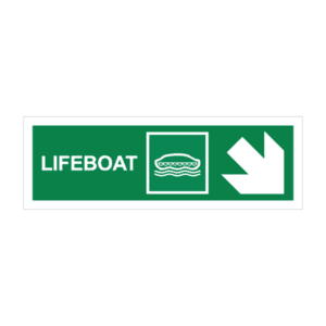 Lifeboat down-right Sign IMOH041
