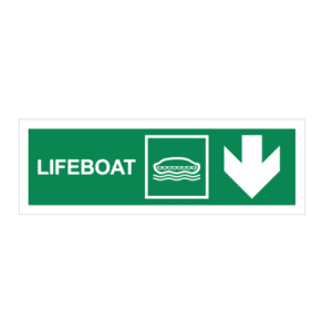 Lifeboat down Sign IMOH043