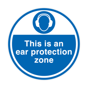 This is an ear protection zone Sign FLOOR0-1