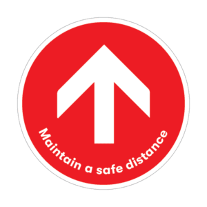Up Arrow Maintain a safe distance Sign FLOOR0-12